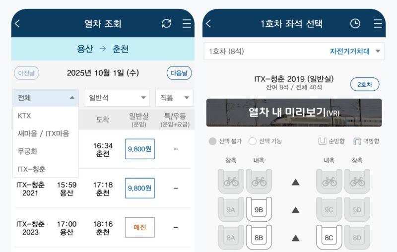 ITX 청춘 타는 법, ITX 청춘 노선도, ITX 청춘 열차 시간표, ITX 화장실, ITX 청춘 입석